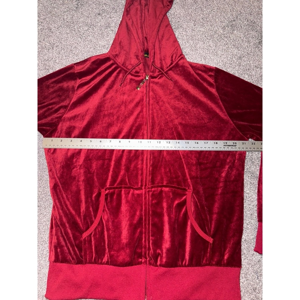 Women's Red Velour / Velvet Tracksuit Set - Size Large - Picture 10 of 12